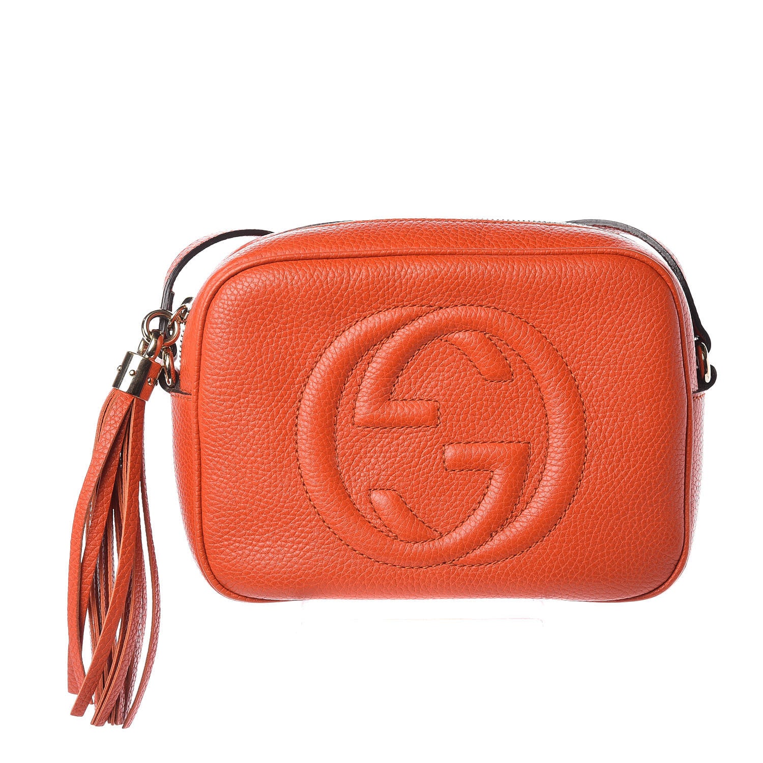 Gucci Pebbled Calfskin Small Soho Disco Bag Sun Orange 1 of 8