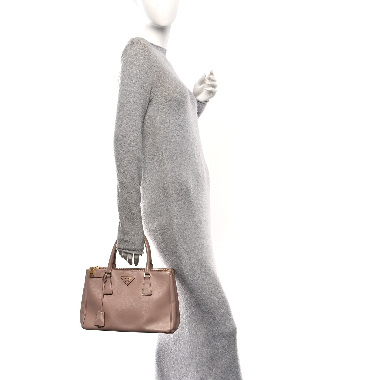 Prada Saffiano Small Galleria Double Zip Tote Cammeo 1864753
