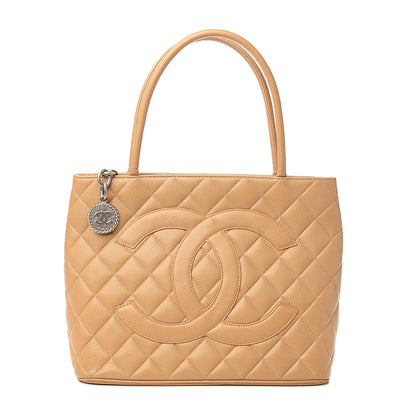 Chanel Caviar Quilted Medallion Tote Beige 1 of 9
