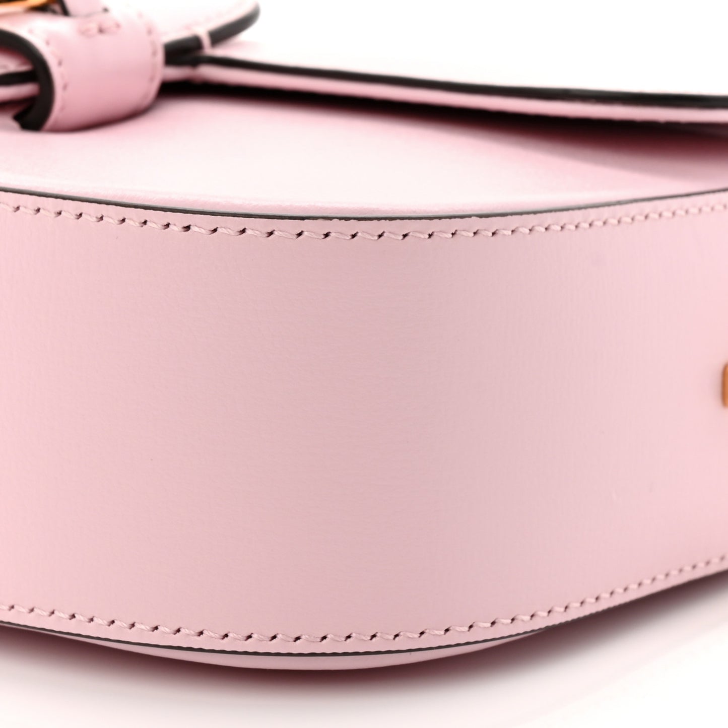 Azalea Calfskin Crystal Small Horsebit 1955 Chain Shoulder Bag Pink