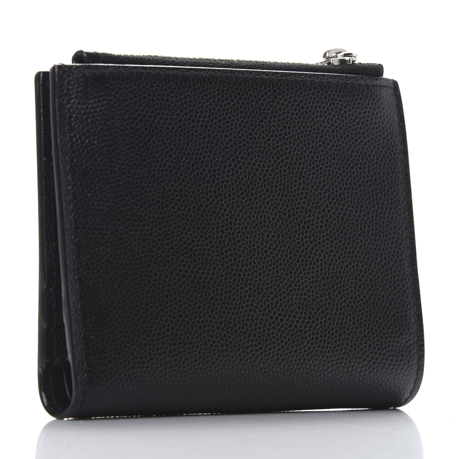 Saint Laurent Grain De Poudre Zippered Card Holder Black 3 of 7