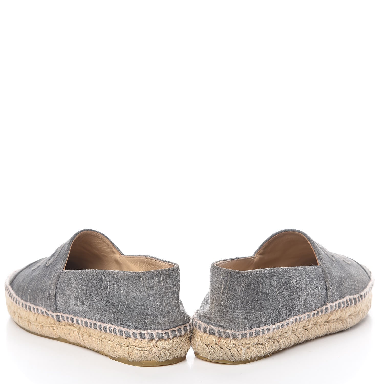 Chanel Striated Suede Espadrilles 37 Dark Grey 5 of 16
