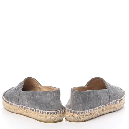 Chanel Striated Suede Espadrilles 37 Dark Grey 5 of 16