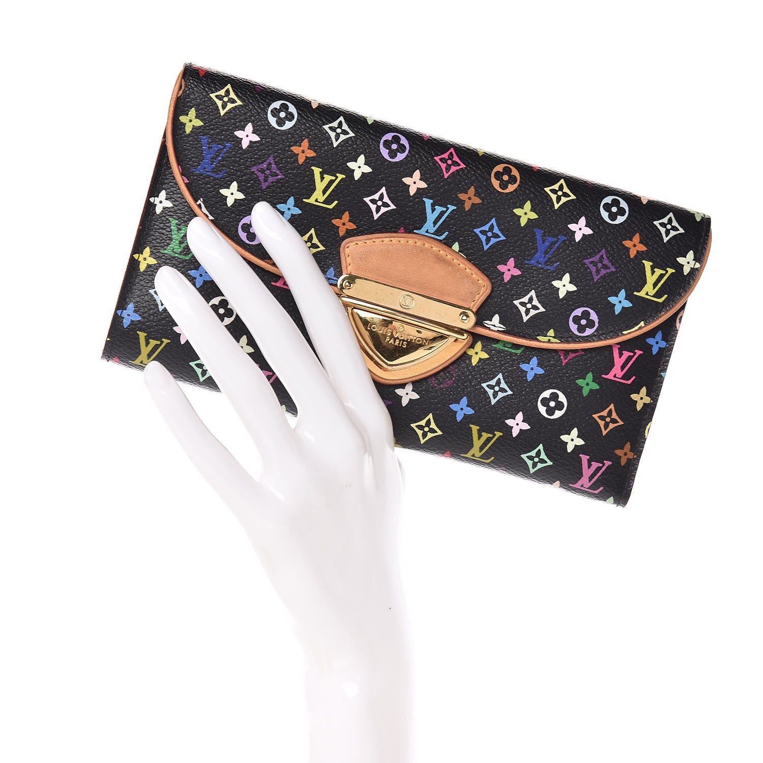 Louis Vuitton Monogram Multicolor Eugenie Wallet Black Grenade 2 of 9