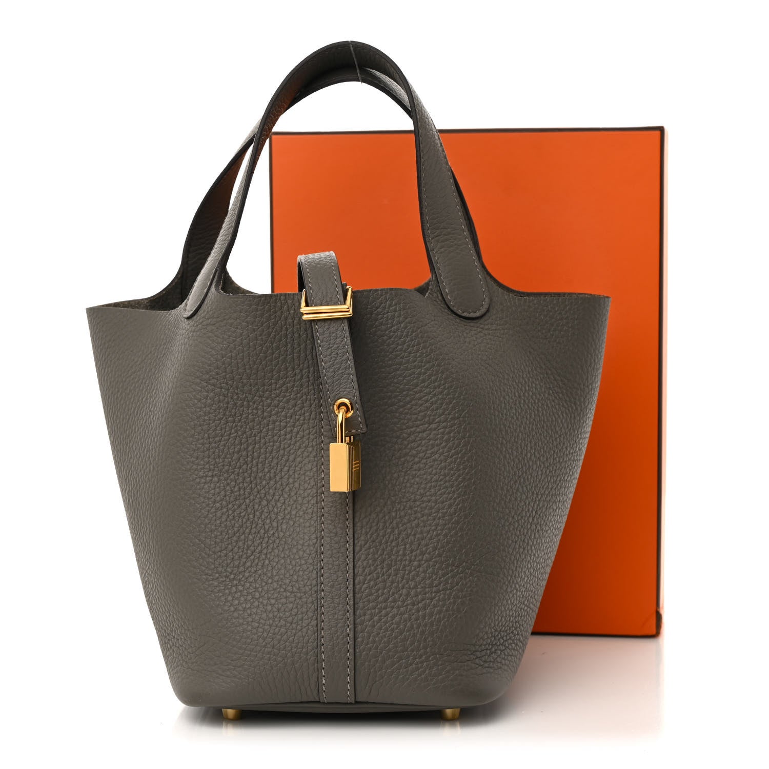 Hermes Taurillon Clemence Picotin Lock 18 PM Gris Meyer 10 of 10