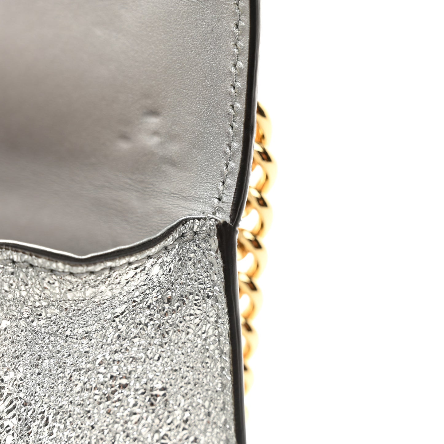 Galassia Small Padlock Shoulder Bag Argento