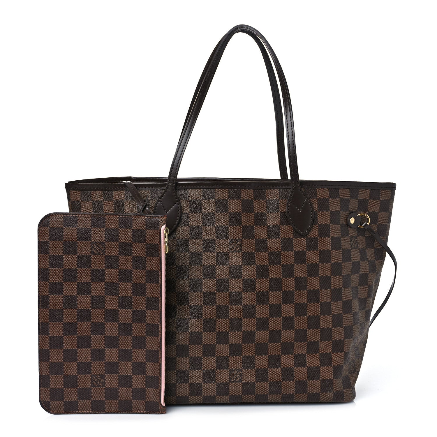 Louis Vuitton Damier Ebene Neo Neverfull MM Rose Ballerine 1 of 10