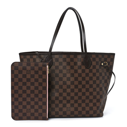 Louis Vuitton Damier Ebene Neo Neverfull MM Rose Ballerine 1 of 10