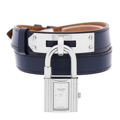 Hermes Stainless Steel Barenia 20mm Kelly Cadena Double Tour Quartz Watch Marine 2 of 6