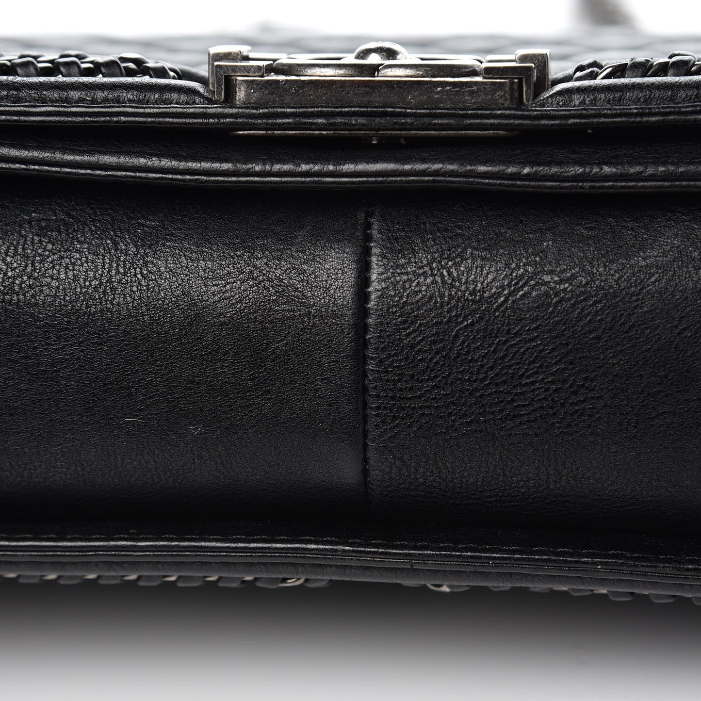 Calfskin Quilted New Medium Boy Top Handle Flap Black