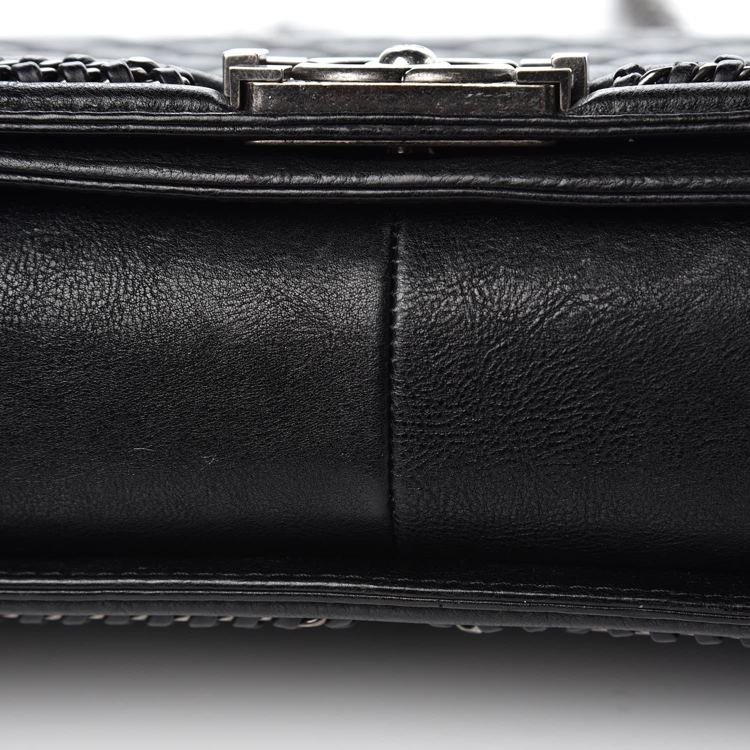 Chanel Calfskin Quilted New Medium Boy Top Handle Flap Black 14 of 16