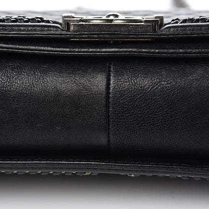 Chanel Calfskin Quilted New Medium Boy Top Handle Flap Black 14 of 16