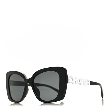 Chanel Acetate Strass Square Sunglasses 5422-B Black White 1 of 8