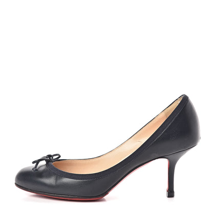 Christian Louboutin Nappa Grosgrain Netmi 70 Pumps 36.5 Navy 1 of 16