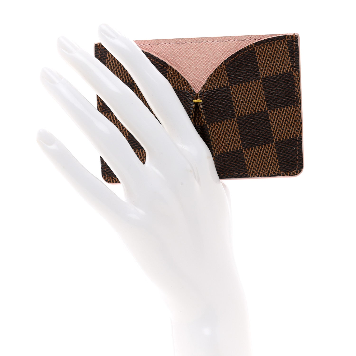 Louis Vuitton Damier Ebene Caissa Card Holder Rose Ballerine 2 of 7