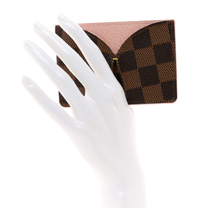 Louis Vuitton Damier Ebene Caissa Card Holder Rose Ballerine 2 of 7