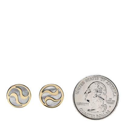 Bulgari 18K Yellow Gold Mother of Pearl Optical Earrings 2 of 5