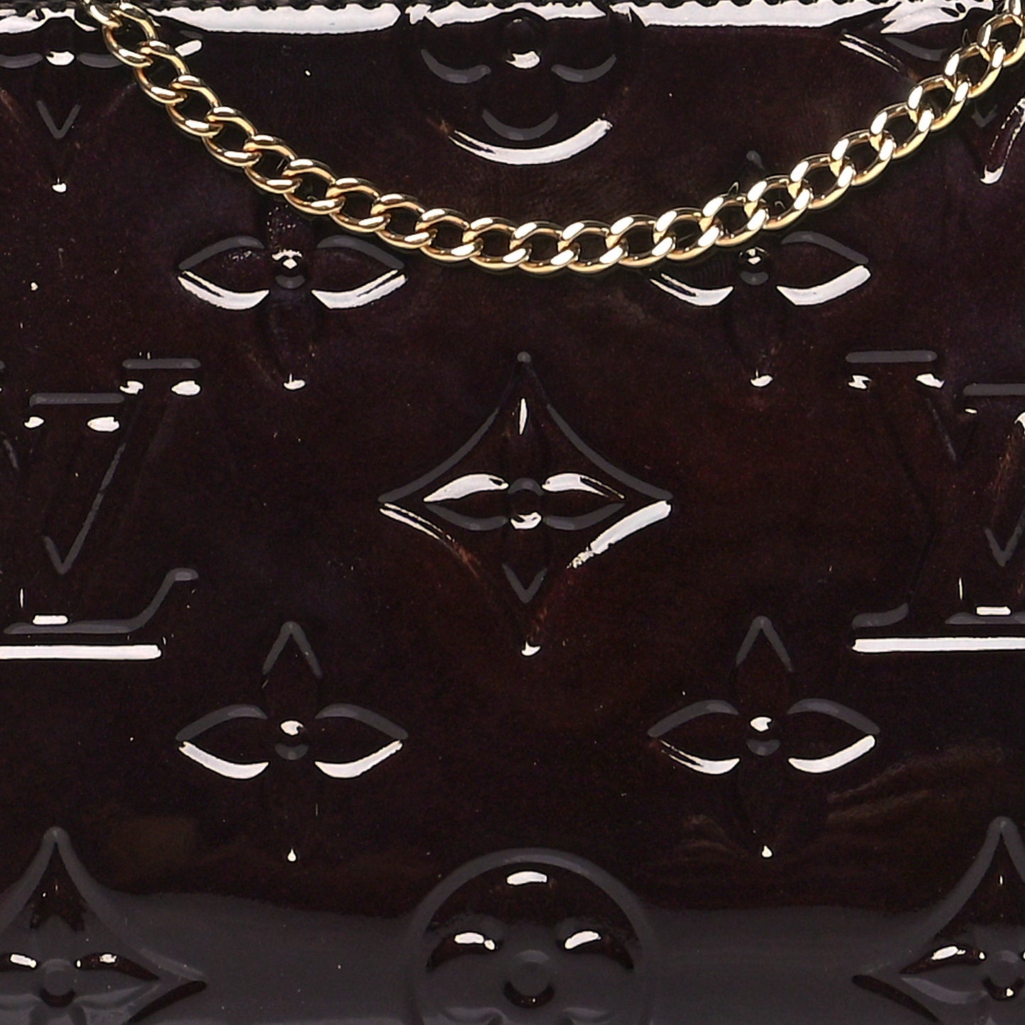 Vernis Monogram Mini Pochette Accessories Amarante