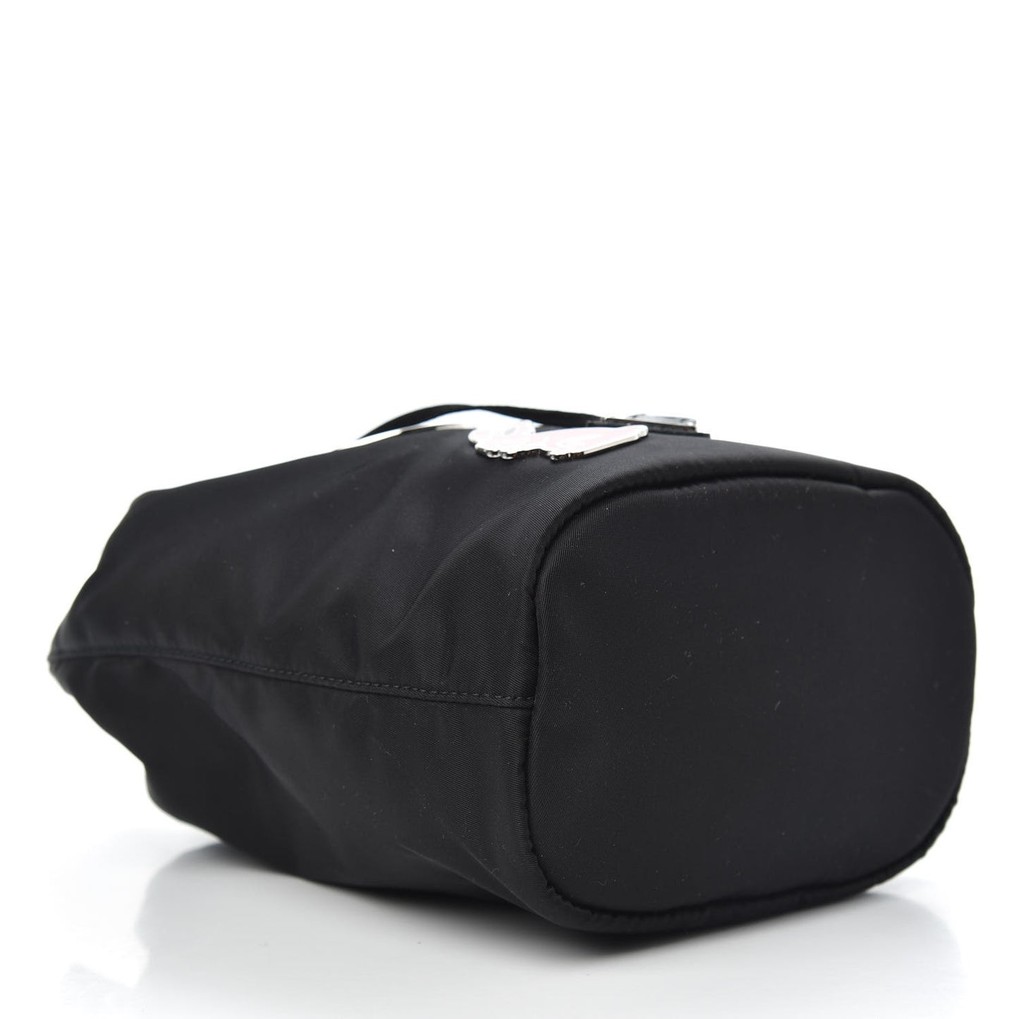 Tessuto Nylon Saffiano Smalto Bucket Wristlet Black
