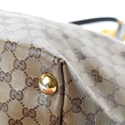 Gucci Crystal Monogram Medium Babouska Shopping Tote Dark Brown 11 of 15