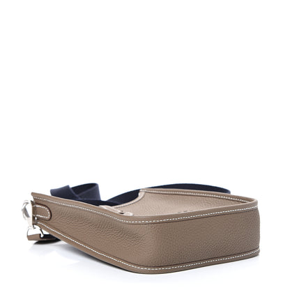 Hermes Taurillon Clemence Amazone Evelyne TPM Etoupe Bleu Indigo 3 of 10