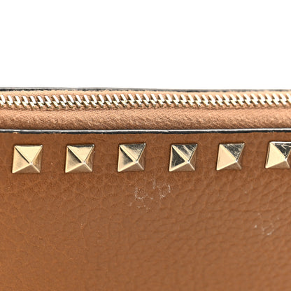 Valentino Garavani Grained Calfskin Rockstud Zip Around Wallet Bright Cognac 7 of 9