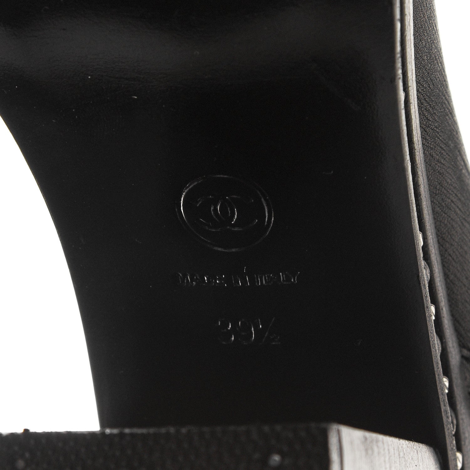 Chanel Fabric Grosgrain CC High Cap Toe Chain Boots 39.5 Black 6 of 7