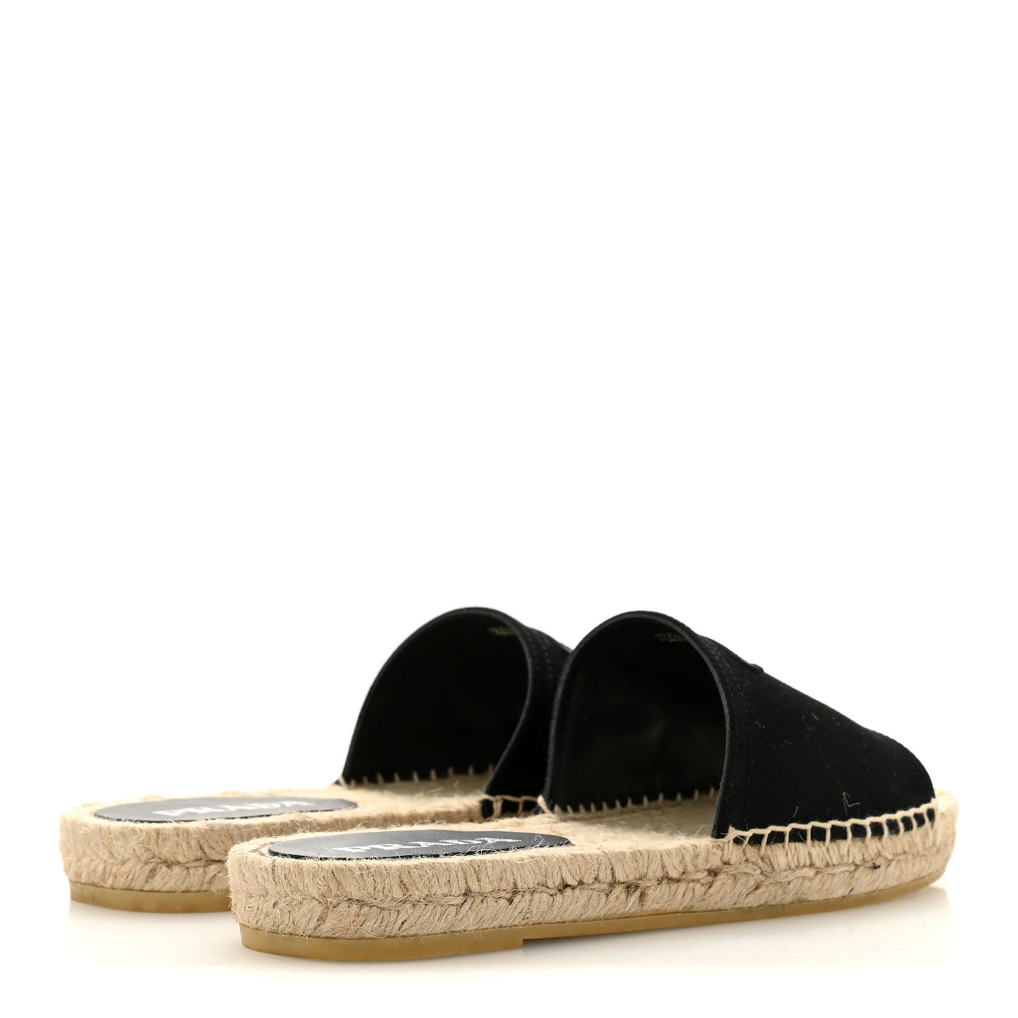 Canvas Gabardine Triangle Logo Espadrilles Sandals 37 Black