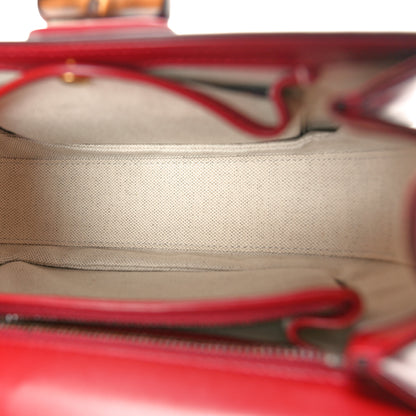 Gucci Boarded Dyana Lux Calfskin Web Small Bamboo 1947 Top Handle Bag Red 5 of 10