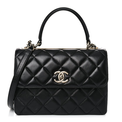 Chanel Lambskin Quilted Small Trendy CC Dual Handle Flap Bag Black 1 of 17