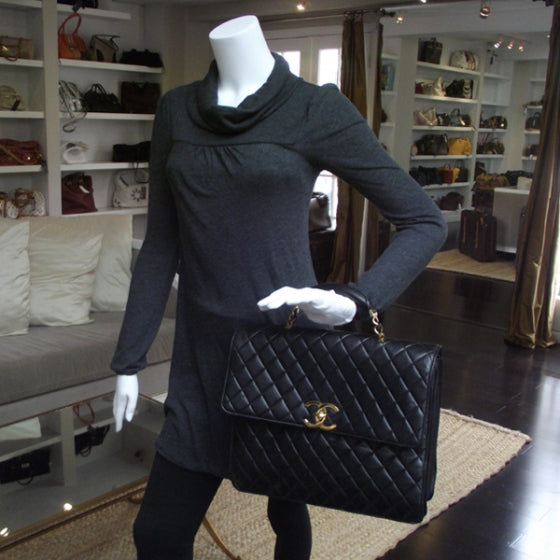 Chanel Vintage Lambskin Briefcase Laptop Bag 2 of 12