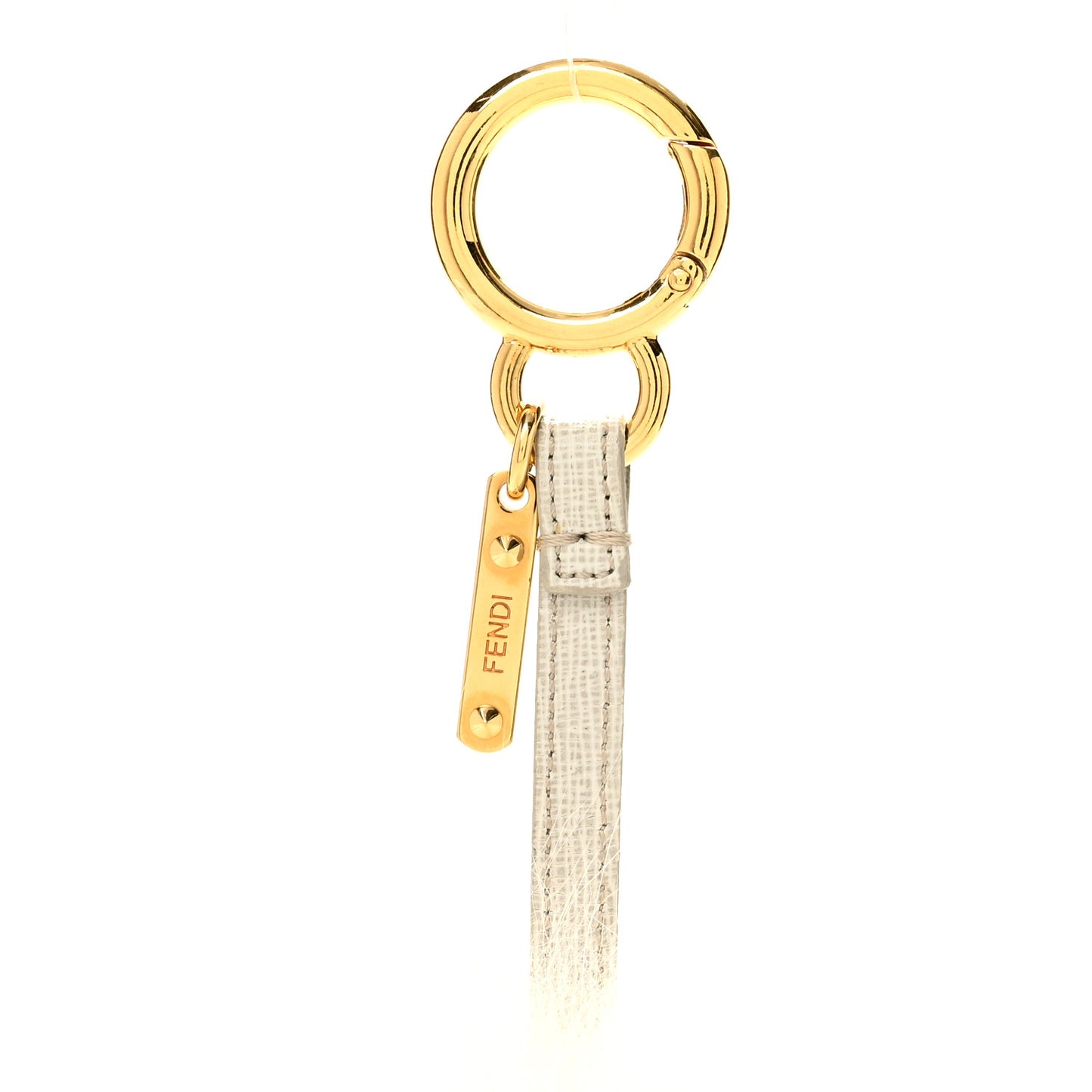 Fox Fur Pom Pom Bag Charm White