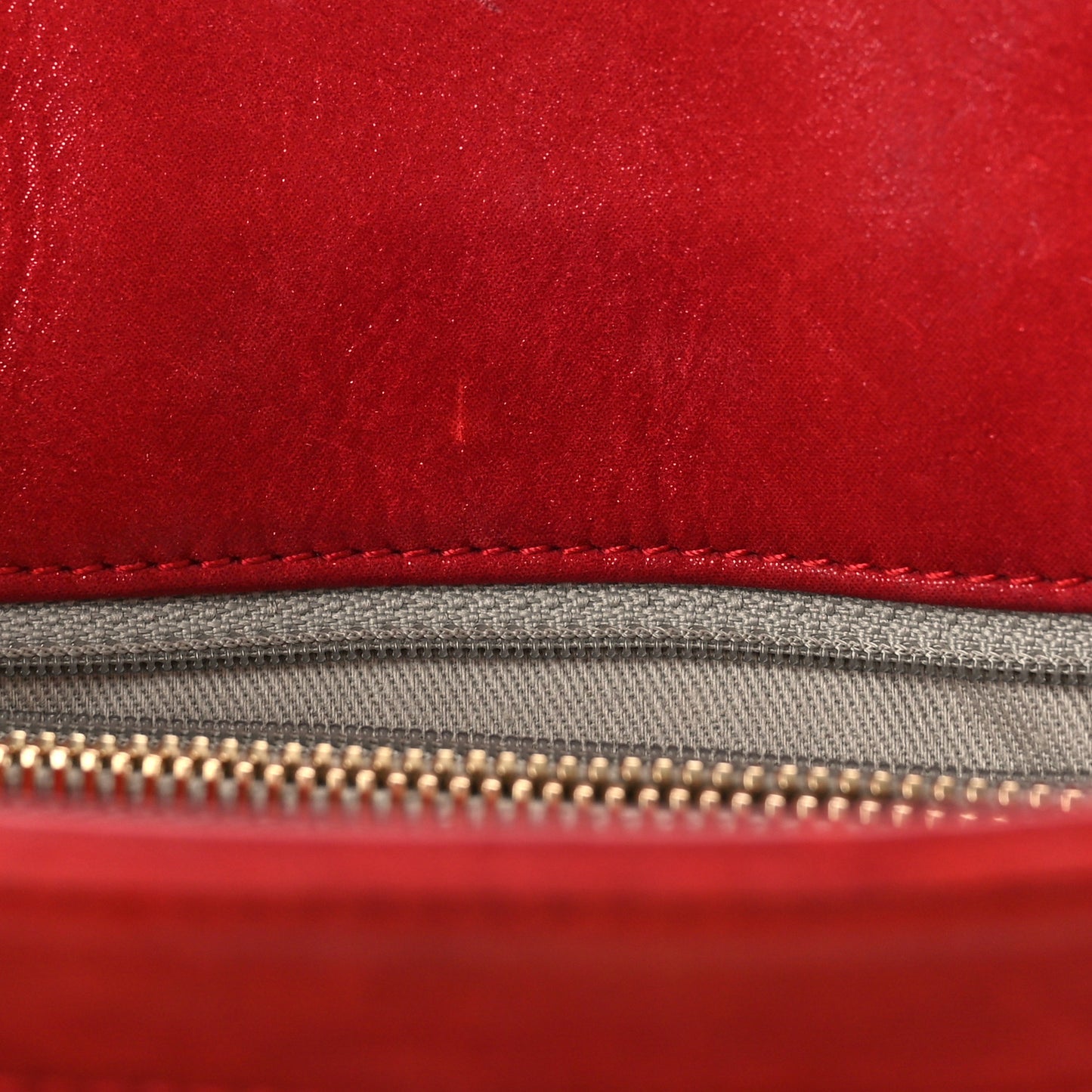 Lambskin Quilted Square Front Pocket Clutch With Chain Red