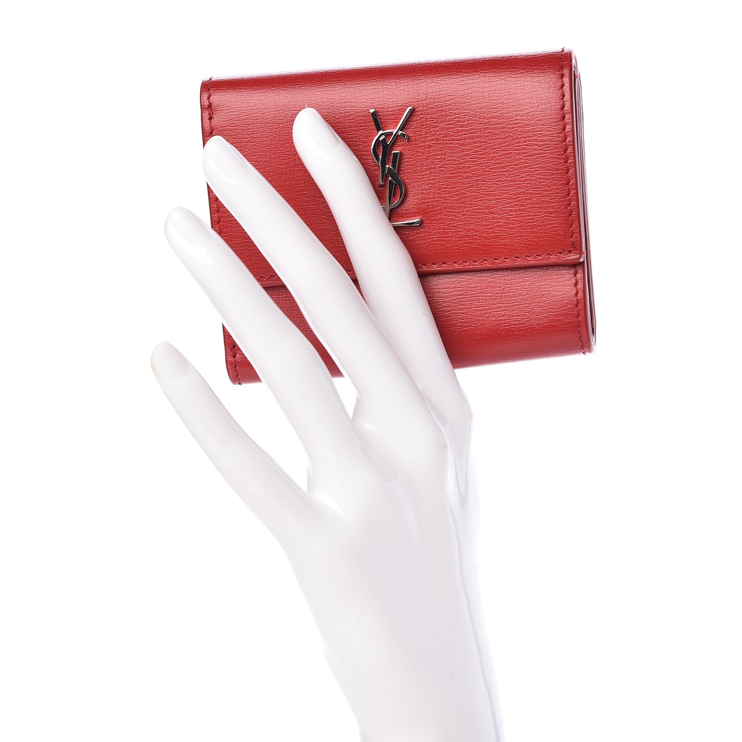 Calfskin Monogram Compact Wallet Red