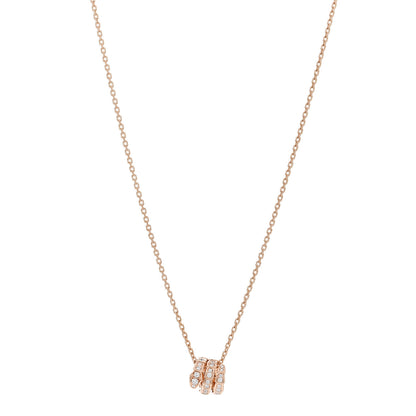 Bulgari 18K Rose Gold Diamond Serpenti Viper Pave Pendant Necklace 1 of 6