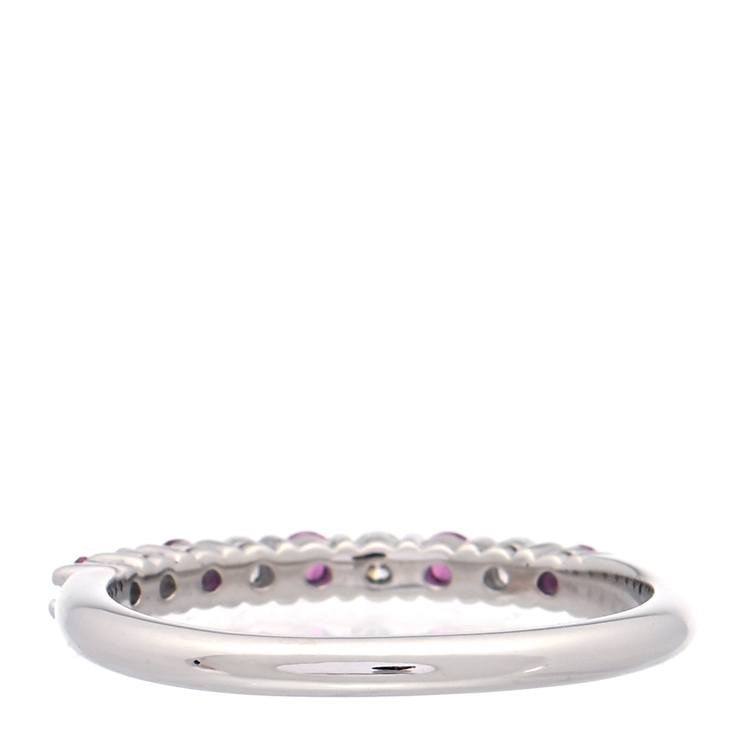 Tiffany Platinum Diamond Pink Sapphire 2.2mm Embrace Half Circle Ring 52 6 3 of 7