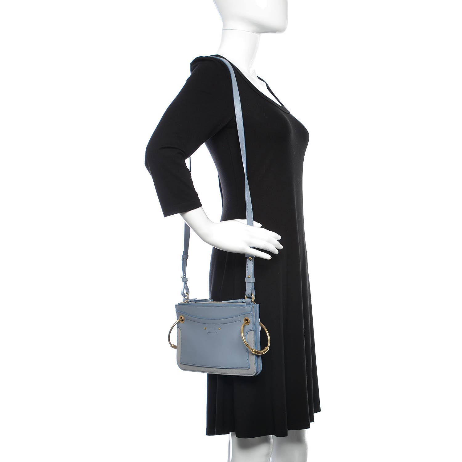 Chloe Calfskin Suede Mini Roy Bag Washed Blue 2 of 12