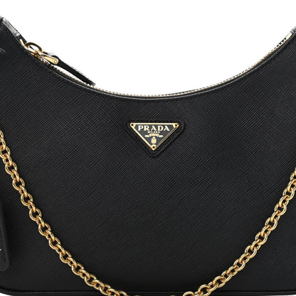 Prada Saffiano Lux Re-Edition 2005 Shoulder Bag Black 8 of 10