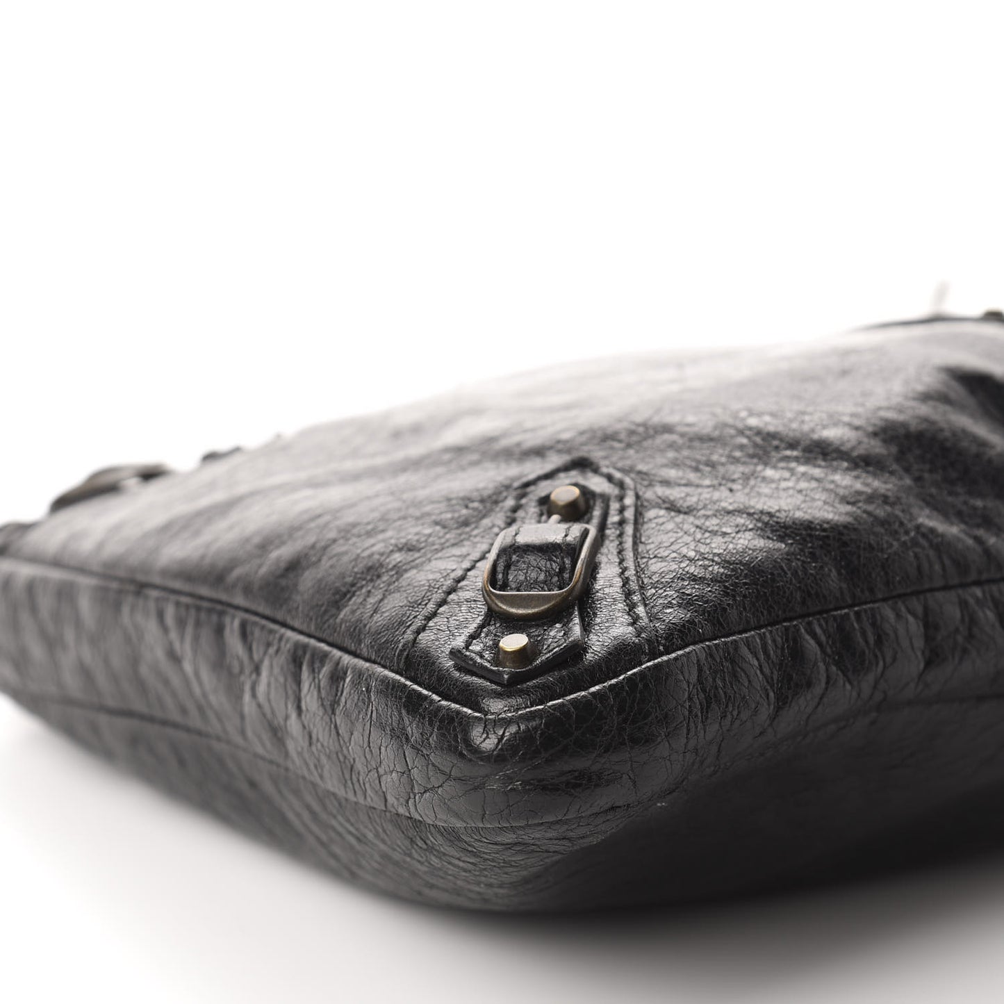 Agneau Classic Hardware Flat Crossbody Black