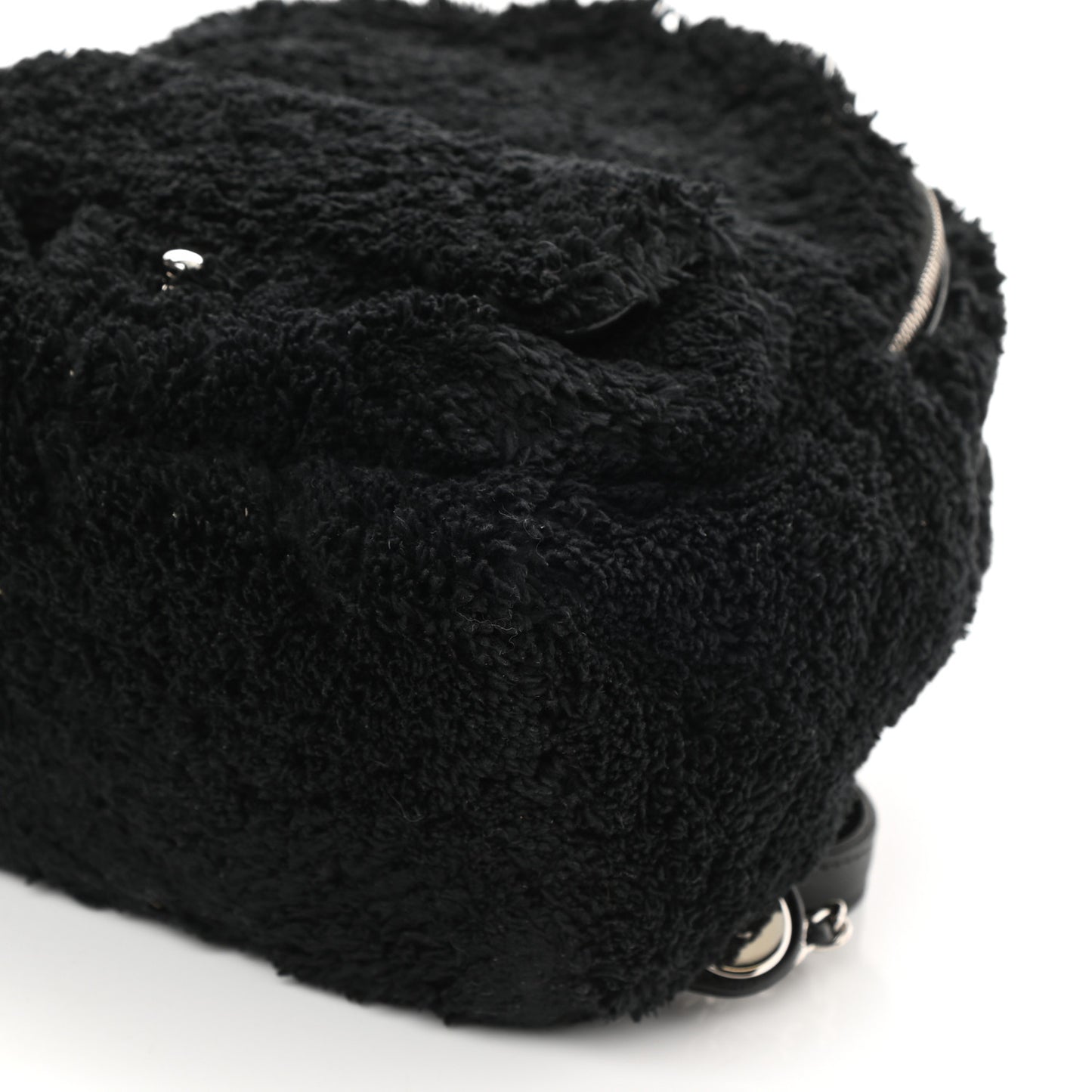 Mixed Fibers Lambskin Calfskin Quilted CC Tender Backpack Black