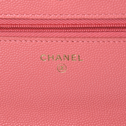 Chanel Caviar Quilted Wallet on Chain WOC Pink 6 of 12