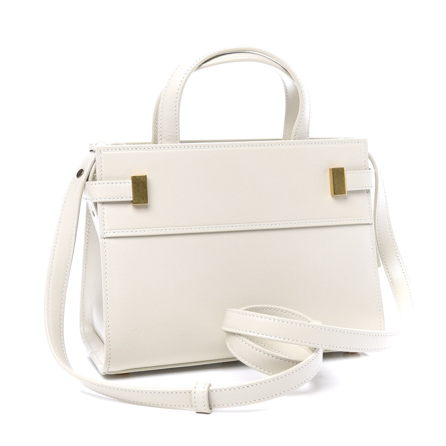 Smooth Calfskin Nano Manhattan Shopper Tote Crema Soft