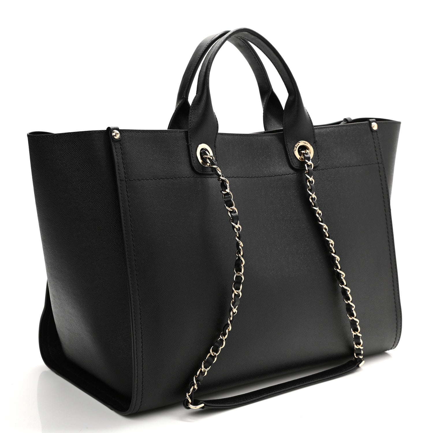 Chanel Caviar Large Studded Deauville Tote Black 3 of 10