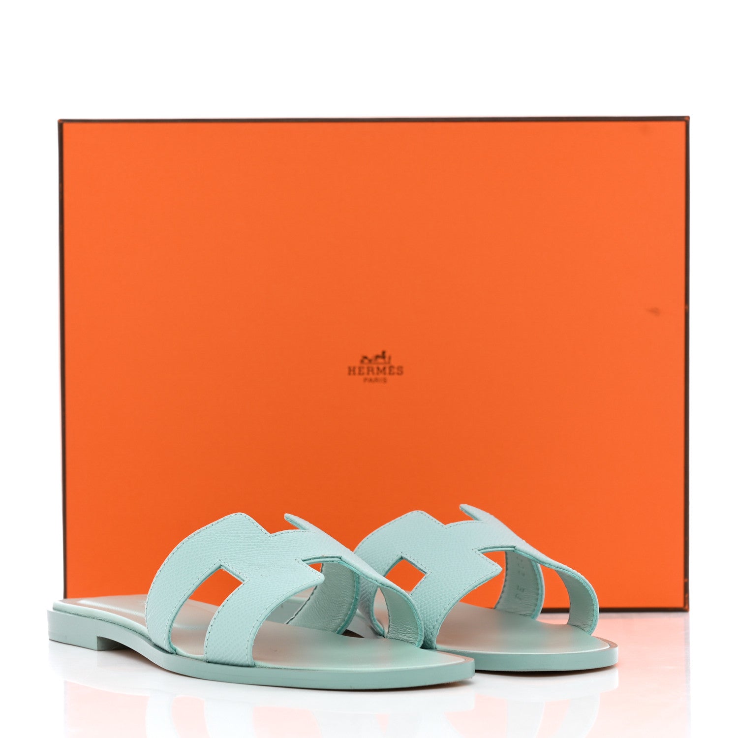Hermes Epsom Oran Sandals 37 Vert Embrun 13 of 13