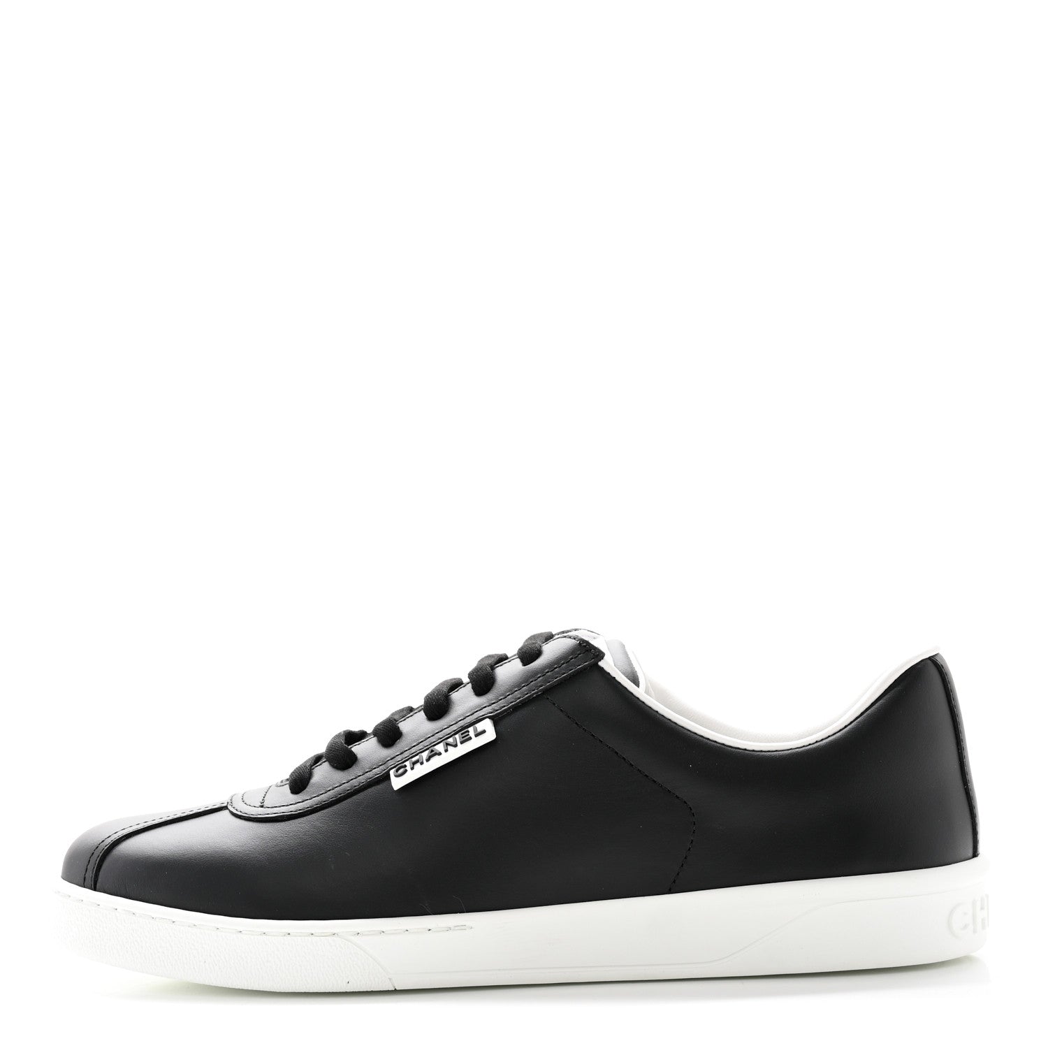Chanel Calfskin CC Womens Sneakers 41.5 Black 1 of 12