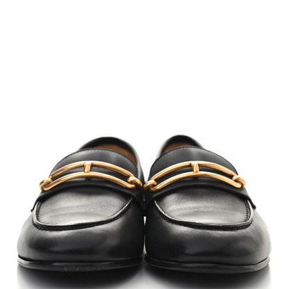 Hermes Calfskin Womens Colette Loafers 36 Black 2 of 8