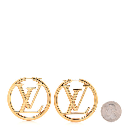 Louis Vuitton Metal Louise Hoop Earrings Gold 2 of 5