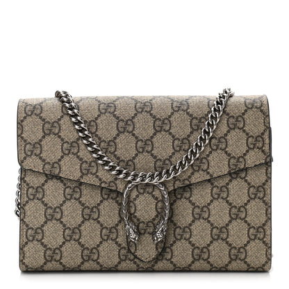Gucci GG Supreme Monogram Mini Dionysus Chain Wallet Beige Black 1 of 11