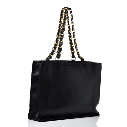 Chanel Lambskin CC Tote Black 3 of 10