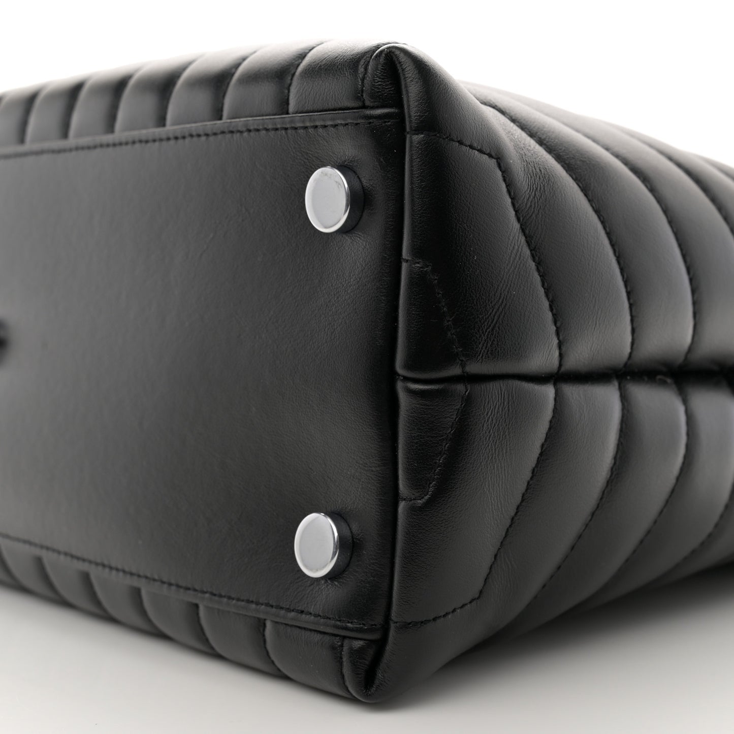 Calfskin Y Quilted Monogram Large Loulou Shopper Black